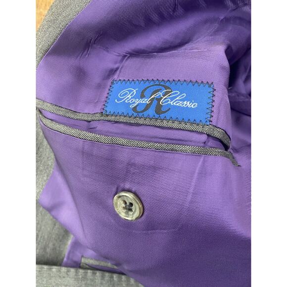 Holland & Sherry BESPOKE Gray Wool Sport Coat Suit Blazer 44R Wool - Picture 4 of 4